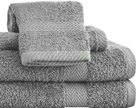 Denix Komplet 4 Ręczników Kąpielowych Piruu 2X 70X140 I 2X50X100 Bawełniane Frotte Szare 23135772