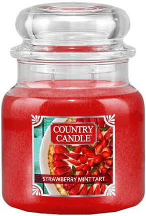 Country Candle Świeca Zapachowa W Słoiku Z 2 Knotami Strawberry Mint Tart 453 G 7540481498582