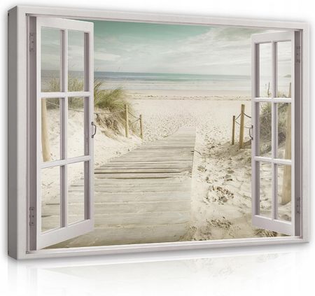 Consalnet Obraz Na Ścianę Plaża Morze Okno Do Salonu 80X60 19183056