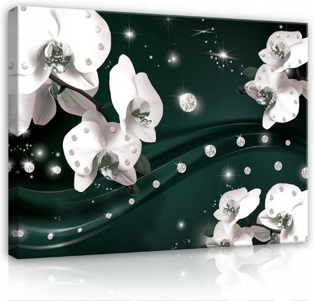 Consalnet Obraz Orchidea Kwiaty Diamenty Zielony 3D 100X70 16577799
