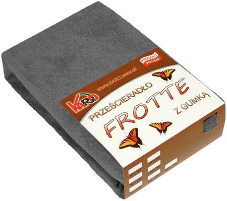 Karo Prześcieradło Frotte Z Gumką 90X200 Antracytowe 072 Grube 200G M2 53194