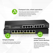 Zdjęcie Zyxel Switch Gs1915-8Ep-Eu0101F (GS19158EPEU0101F) - Zielonka