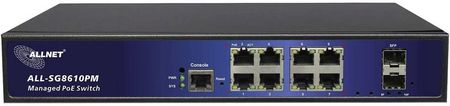 Allnet Switch A193997, 8+2 Porty, 10 / 100 1000 Mbit/S, Funkcja Poe (ALLSG8610PM)