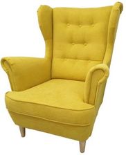 Fotel uszak Aston żółty plusz - Fotele i pufy handmade