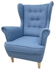 Fotel uszak Aura niebieski plecionka - Fotele i pufy handmade