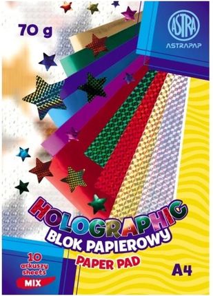 Astra Blok Papier Holograficzny A4, 10 Arkuszy