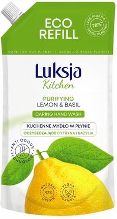 Sarantis Luksja Kitchen Kuchenne Oczyszczające Mydło w płynie Cytryna i Bazylia 400ml zapas