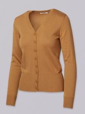 Zdjęcie Camelowy klasyczny kardigan damski - Kłecko