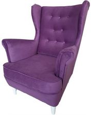Fotel uszak Casablanca fioletowy welur - Fotele i pufy handmade