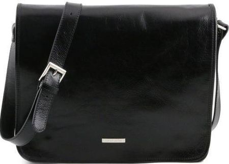 Tuscany Leather TL Messenger - skórzana torba na ramię 2-komorowa - rozmiar L , kolor czarny TL141254