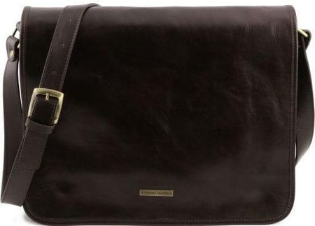 Tuscany Leather TL Messenger - skórzana torba na ramię 2-komorowa - rozmiar L , kolor ciemny brąz TL141254