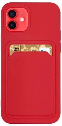 Card Case silikonowe etui portfel z kieszonką na kartę dokumenty do Samsung Galaxy A72 4G czerwony (9145576229835)