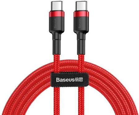 Baseus Cafule Cable wytrzymały nylonowy kabel przewód USB-C PD / USB-C PD PD2.0 60W 20V 3A QC3.0 1M czerwony (CATKLF-G09) (6953156285194)
