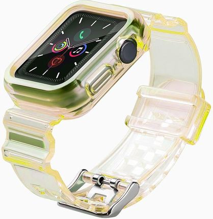 Strap Light Set silikonowa opaska pasek bransoleta bransoletka etui do zegarka Watch 3 42mm / Watch 2 42mm żółty (9145576223772)