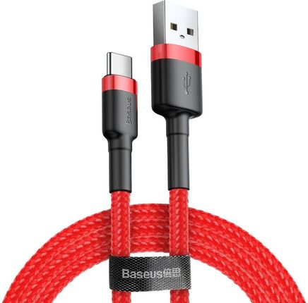 Baseus Cafule Cable wytrzymały nylonowy kabel przewód USB / USB-C QC3.0 2A 3M czerwony (CATKLF-U09) (6953156296336)
