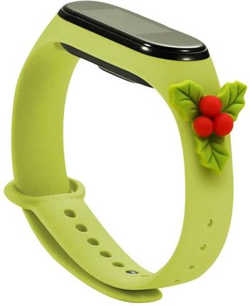 Strap Xmas opaska do Xiaomi Mi Band 4 / Mi Band 3 świąteczny silikonowy pasek bransoletka zielony (jemioła)