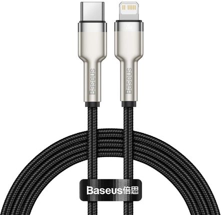 Baseus Cafule Metal Data kabel USB Typ C - Lightning 20 W Power Delivery 1 m czarny (CATLJK-A01) (6953156202061)