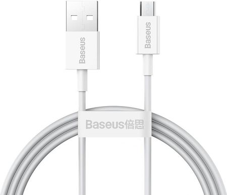 Baseus Superior kabel przewód USB - micro USB do szybkiego ładowania 2A 1m biały (CAMYS-02) (6953156208490)