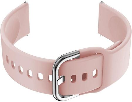Pasek gumowy do smartwatch 20mm - różowy/srebrny