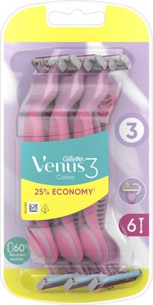 Gillette Venus 3 jednorazowe różowemaszynki dogolenia 6szt.