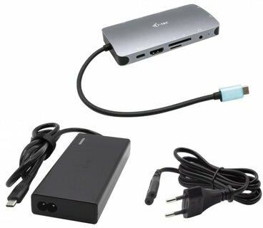 I-TEC STACJA DOKUJĄCA USB-C METAL NANO DOCK HDMI/VGA Z LAN + ZASILACZ UNIWERSLANY 77W