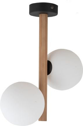Tk Lighting Estera Wood 2x6W Lampa sufitowa czarny brązowy biały (4620)