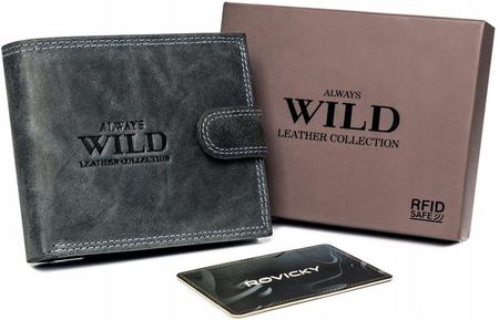 Duży, markowy portfel męski z systemem RFID — Always Wild