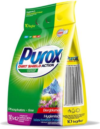 Purox Proszek do prania białych i kolorowych tkanin Universal 10 kg