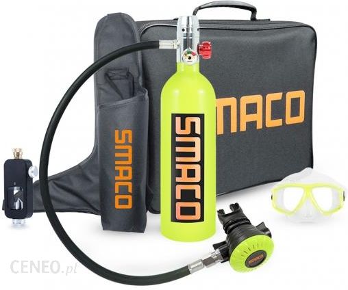Smaco S400 1L Mini Scuba Diving Tank With Dot Certified 15 20 Minutes Using Time Portable Bag Green