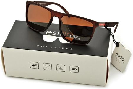 Estillo Przeciwsłoneczne męskie okulary z polaryzacją brązowe EST-407-2