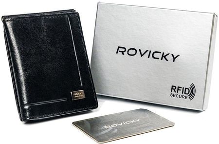 Skórzany portfel unisex z podręczną portmonetką i klipsem na banknoty — Rovicky