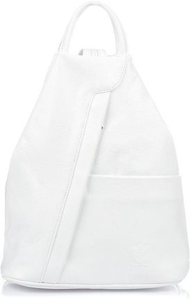 Vera Pelle włoski Plecak Skórzany damski mały biały T52