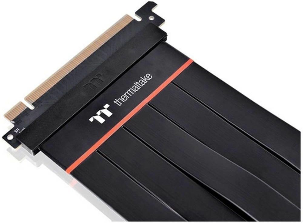 Thermaltake Extensor PCI Express 4.0 16X 30cm 90° Negro - Cable Alta Velocidad, Blindaje EMI, Ahorro Espacio PC