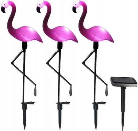Lampy Solarne Ogrodowe Flamingi 3 Sztuki Dekoracja