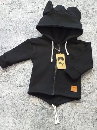 Bluza parka czarna miś Rozmiar 122