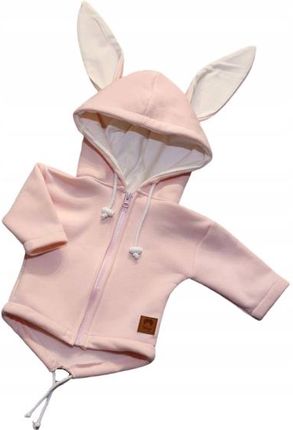 Bluza parka królik różowo biała rozmiar 104