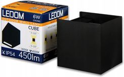 Zdjęcie Kinkiet Zewnętrzny Led 2X3W 4000K Ip54 Czarny Cube - Strzelin
