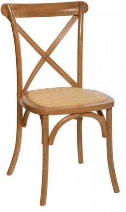 Krzesło Vintage Drewniane Z Plecionką Naturalne 17546