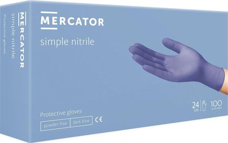 Mercator Medical Rękawice nitrylowe bezpudrowe MERCATOR simple nitrile XL 100szt.