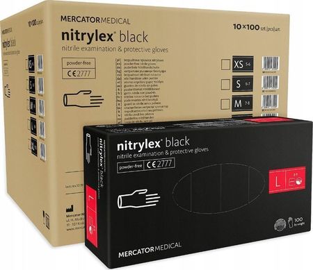 Mercator Medical Rękawice nitrylowe nitrylex black L karton 10 x 100 szt