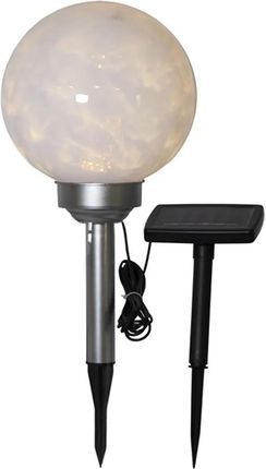 STAR Trading Solarna lampa ogrdowa LED "Luna" w kolorze srebrno-białym - wys. 37 cm