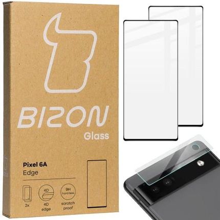 Szkło hartowane Bizon Glass Edge - 2 sztuki + ochrona na obiektyw Google Pixel 6A (40784)