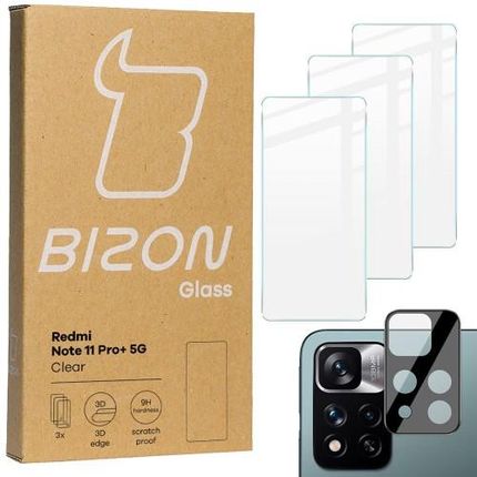 Szkło hartowane Bizon Glass Clear - 3 szt. + obiektyw Redmi Note 11 Pro+ 5G (40822)