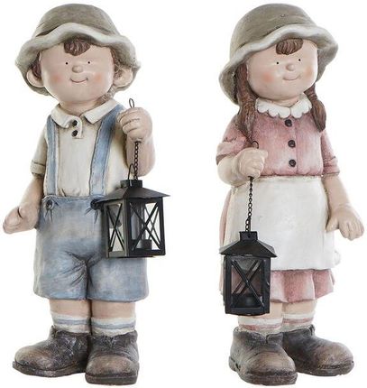 Dkd Home Decor Figurka Dekoracyjna Włókno Szklane Niebieski Różowy Dziecko (21X17 47 Cm) (2 Pcs) 432628