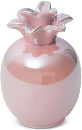 Eurofirany Figurka Ceramiczna Simona 1 9X9X14 Ananas Różowy Z Perłowym Połyskiem 02 392065
