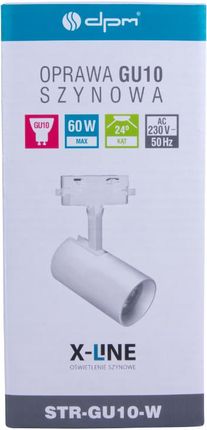 DPM - REFLEKTOR 1-FAZOWA X-LINE GU10 - BIAŁY - STR-GU10-W STRGU10W - zdjęcie 3