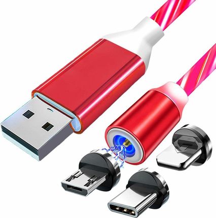 Kabel USB Aptel USB-A - Magnetyczne 1 m Czerwony (KK21W)