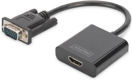 Kabel Adapter Digitus Vga Do Hdmi 1080P Fhd Audio 3.5Mm Minijack