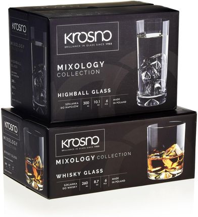 Krosno Komplet Szklanek Mixology Whisky 260Ml + Long Drink 300Ml