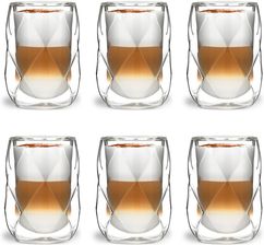 Vialli Design Szklanki Termiczne Do Kawy Latte Macchiato Cappuccino 350Ml Geo